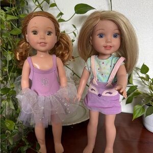 Adorable Kids Dolls with Purple Outfits